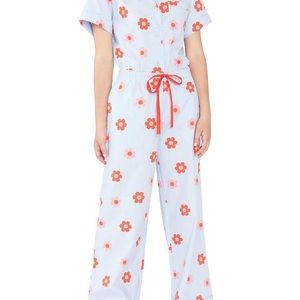 Bando retro floral cotton pajama pants